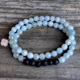 "TRANQUIL ME" Aquamarine Diffuser Duo Bracelet