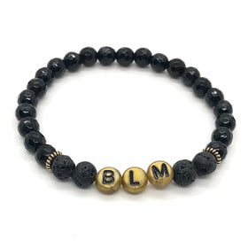 Black Lives Matter "BLM" Diffuser Stretch Bracelet.  Wear your voice wherever you go.